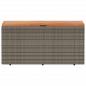 Preview: Gartentruhe Grau 110x50x54 cm Poly Rattan Akazienholz