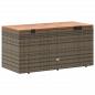 Preview: Gartentruhe Grau 110x50x54 cm Poly Rattan Akazienholz