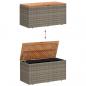 Preview: Gartentruhe Grau 110x50x54 cm Poly Rattan Akazienholz