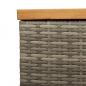 Preview: Gartentruhe Grau 110x50x54 cm Poly Rattan Akazienholz