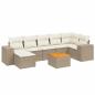 Preview: 8-tlg. Garten-Sofagarnitur mit Kissen Beige Poly Rattan