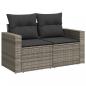 Preview: 12-tlg. Garten-Sofagarnitur mit Kissen Grau Poly Rattan