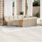 Preview: ARDEBO.de - 11-tlg. Garten-Sofagarnitur mit Kissen Beige Poly Rattan