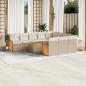 Preview: ARDEBO.de - 11-tlg. Garten-Sofagarnitur mit Kissen Beige Poly Rattan