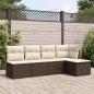 Preview: ARDEBO.de - 5-tlg. Garten-Sofagarnitur mit Kissen Braun Poly Rattan