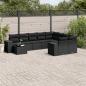 Preview: ARDEBO.de - 10-tlg. Garten-Sofagarnitur mit Kissen Schwarz Poly Rattan