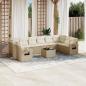 Preview: ARDEBO.de - 11-tlg. Garten-Sofagarnitur mit Kissen Beige Poly Rattan