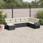 Preview: ARDEBO.de - 8-tlg. Garten-Sofagarnitur mit Kissen Schwarz Poly Rattan