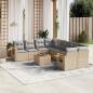 Preview: ARDEBO.de - 9-tlg. Garten-Sofagarnitur mit Kissen Beige Poly Rattan