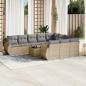 Preview: ARDEBO.de - 11-tlg. Garten-Sofagarnitur mit Kissen Beige Poly Rattan