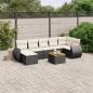 Preview: ARDEBO.de - 8-tlg. Garten-Sofagarnitur mit Kissen Schwarz Poly Rattan