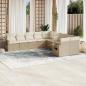 Preview: ARDEBO.de - 10-tlg. Garten-Sofagarnitur mit Kissen Beige Poly Rattan