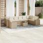 Preview: ARDEBO.de - 11-tlg. Garten-Sofagarnitur mit Kissen Beige Poly Rattan