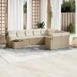 Preview: ARDEBO.de - 10-tlg. Garten-Sofagarnitur mit Kissen Beige Poly Rattan