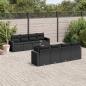 Preview: ARDEBO.de - 9-tlg. Garten-Sofagarnitur mit Kissen Schwarz Poly Rattan