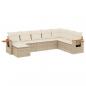 Preview: 8-tlg. Garten-Sofagarnitur mit Kissen Beige Poly Rattan