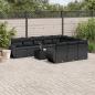 Preview: ARDEBO.de - 11-tlg. Garten-Sofagarnitur mit Kissen Schwarz Poly Rattan