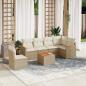 Preview: ARDEBO.de - 7-tlg. Garten-Sofagarnitur mit Kissen Beige Poly Rattan