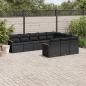 Preview: ARDEBO.de - 10-tlg. Garten-Sofagarnitur mit Kissen Schwarz Poly Rattan