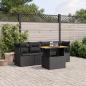 Preview: ARDEBO.de - 5-tlg. Garten-Sofagarnitur mit Kissen Schwarz Poly Rattan