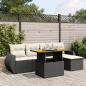 Preview: ARDEBO.de - 6-tlg. Garten-Sofagarnitur mit Kissen Schwarz Poly Rattan