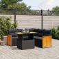 Preview: ARDEBO.de - 6-tlg. Garten-Sofagarnitur mit Kissen Schwarz Poly Rattan