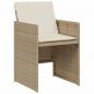 Preview: 3-tlg. Bistro-Set mit Kissen Beige Poly Rattan