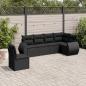 Preview: ARDEBO.de - 6-tlg. Garten-Sofagarnitur mit Kissen Schwarz Poly Rattan