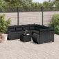 Preview: ARDEBO.de - 9-tlg. Garten-Sofagarnitur mit Kissen Schwarz Poly Rattan