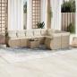 Preview: ARDEBO.de - 10-tlg. Garten-Sofagarnitur mit Kissen Beige Poly Rattan