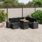 Preview: ARDEBO.de - 8-tlg. Garten-Sofagarnitur mit Kissen Schwarz Poly Rattan