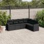 Preview: ARDEBO.de - 6-tlg. Garten-Sofagarnitur mit Kissen Schwarz Poly Rattan