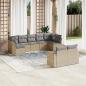 Preview: ARDEBO.de - 9-tlg. Garten-Sofagarnitur mit Kissen Beige Poly Rattan