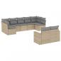 Preview: 9-tlg. Garten-Sofagarnitur mit Kissen Beige Poly Rattan