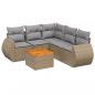 Preview: 6-tlg. Garten-Sofagarnitur mit Kissen Beige Poly Rattan