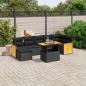 Preview: ARDEBO.de - 8-tlg. Garten-Sofagarnitur mit Kissen Schwarz Poly Rattan