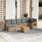 Preview: ARDEBO.de - 8-tlg. Garten-Sofagarnitur mit Kissen Beige Poly Rattan