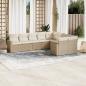 Preview: ARDEBO.de - 9-tlg. Garten-Sofagarnitur mit Kissen Beige Poly Rattan