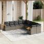 Preview: ARDEBO.de - 10-tlg. Garten-Sofagarnitur mit Kissen Grau Poly Rattan