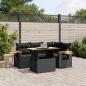 Preview: ARDEBO.de - 5-tlg. Garten-Sofagarnitur mit Kissen Schwarz Poly Rattan