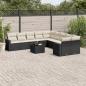 Preview: ARDEBO.de - 11-tlg. Garten-Sofagarnitur mit Kissen Schwarz Poly Rattan