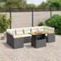 Preview: ARDEBO.de - 8-tlg. Garten-Sofagarnitur mit Kissen Schwarz Poly Rattan