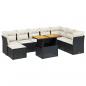 Preview: 9-tlg. Garten-Sofagarnitur mit Kissen Schwarz Poly Rattan