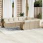 Preview: ARDEBO.de - 10-tlg. Garten-Sofagarnitur mit Kissen Beige Poly Rattan