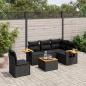 Preview: ARDEBO.de - 6-tlg. Garten-Sofagarnitur mit Kissen Schwarz Poly Rattan