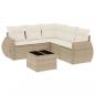 Preview: 6-tlg. Garten-Sofagarnitur mit Kissen Beige Poly Rattan