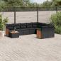 Preview: ARDEBO.de - 10-tlg. Garten-Sofagarnitur mit Kissen Schwarz Poly Rattan