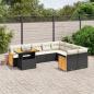 Preview: ARDEBO.de - 10-tlg. Garten-Sofagarnitur mit Kissen Schwarz Poly Rattan