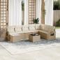 Preview: ARDEBO.de - 9-tlg. Garten-Sofagarnitur mit Kissen Beige Poly Rattan