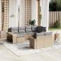 Preview: ARDEBO.de - 10-tlg. Garten-Sofagarnitur mit Kissen Beige Poly Rattan